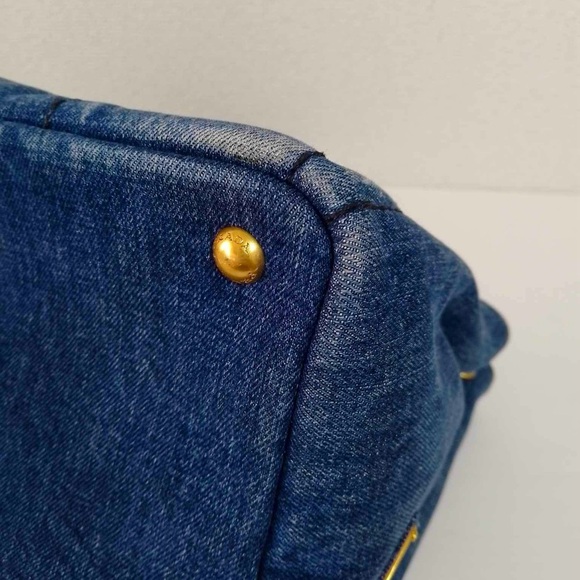 100% AUTHENTIC Prada Canapa Avio Demin - Picture 12 of 14